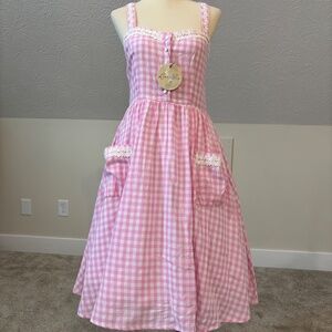NWT! Lindy Bop Corinna Dress Pink Gingham XS